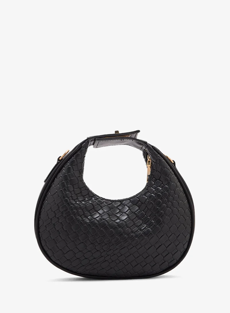 Ella weave textured crescent crossbody bag