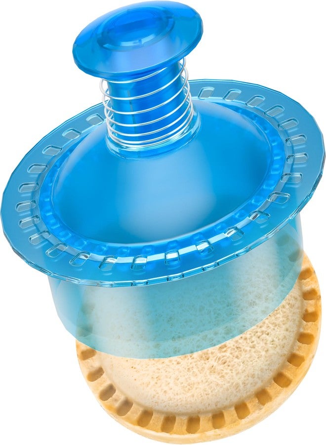 HiYZ Sandwich Cutter and Sealer Cut and Seal Sandwich Maker, Crustless Peanut Butter & Jelly Sandwich Cookie Cutter (Translucent Blue Round) - Image 1