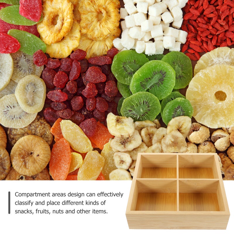 2pcs Divided Serving Case Dried Fruit Container 4-compartment Snack Candy Case - Image 4