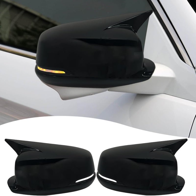 MUXEE Side Mirror Cover for 9th Honda Accord 2013 2014 2015 2016 2017 2PCS Turn Signal housing Cover car AccessoriesBright Blackfor EXL EX Touring V6 Modelwith Turn Signal Cutout