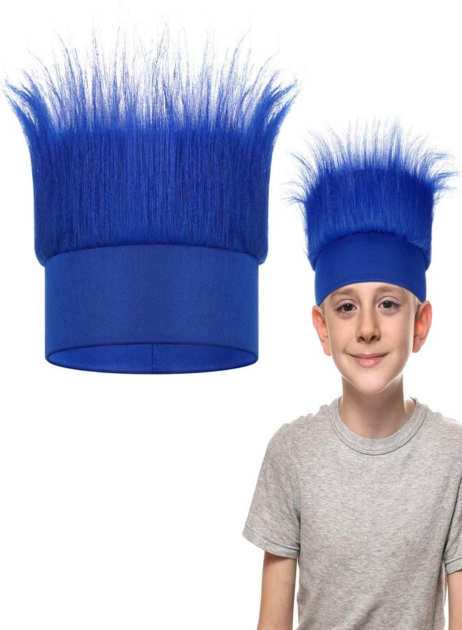 Luinabio Hairy Headband Fun Wig Crazy Hair Day Accessories Funny Hats Halloween Costumes Outfit Party Favor(Dark Blue,Simple) - Image 1