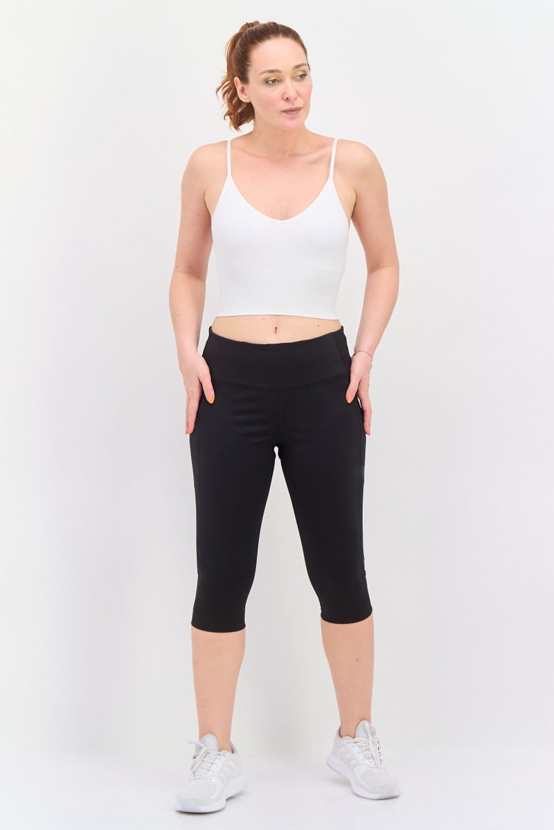 Brooks سروال رياضي نسائي 1/42 سادة قصير للتدريب، أسود - Image 4