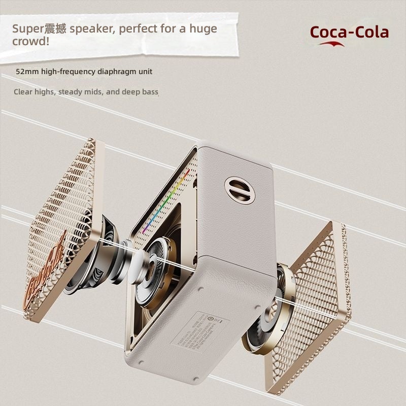 Coca-Cola Wireless Bluetooth Speaker - Mini Portable Outdoor Sound with Card Slot - Image 2
