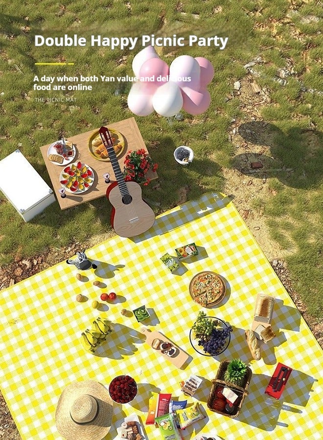 GOGA Outdoor Camping Mat Widen Waterproof Foldable Picnic Mat Plaid Beach Blanket Baby Multiplayer Tourist Mat，Camping Accessories ,200*200cm - Image 4