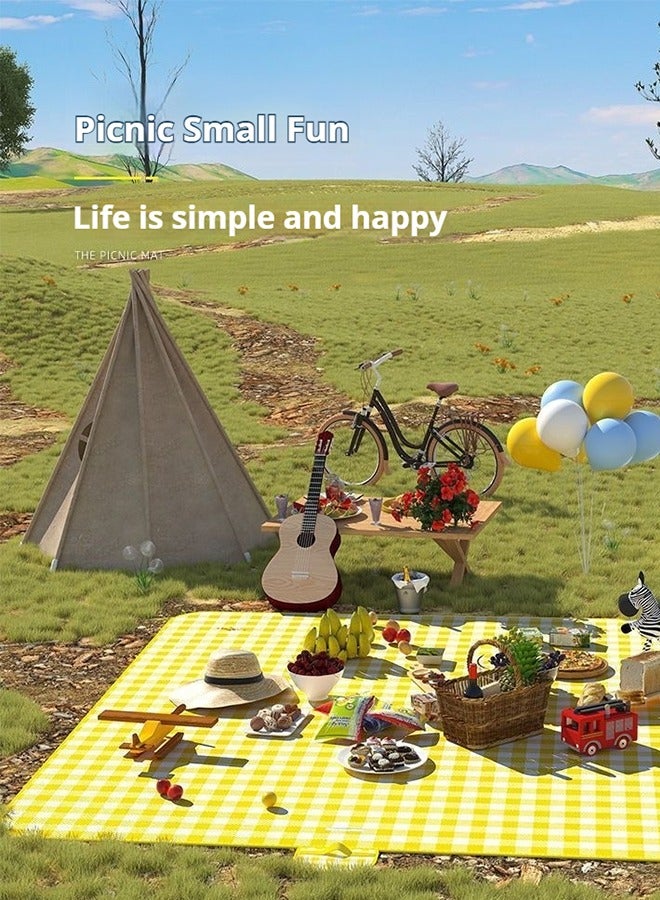 GOGA Outdoor Camping Mat Widen Waterproof Foldable Picnic Mat Plaid Beach Blanket Baby Multiplayer Tourist Mat，Camping Accessories ,200*200cm - Image 5