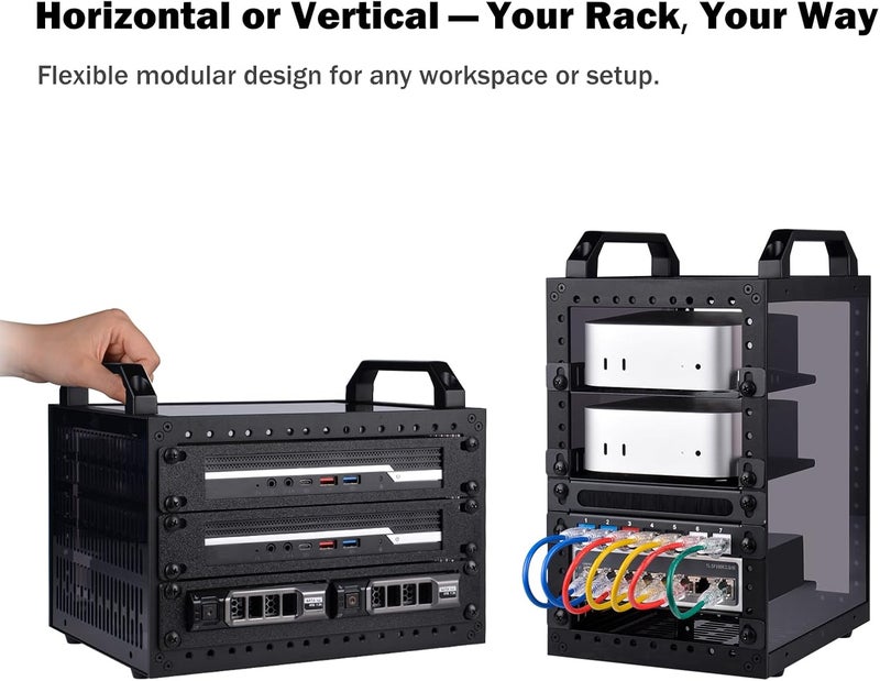 خزانة خادم مصغرة GeeekPi DeskPi RackMate TT لأجهزة الكمبيوتر الصغيرة، الشبكات، الخوادم، ومعدات الصوت والفيديو - Image 5