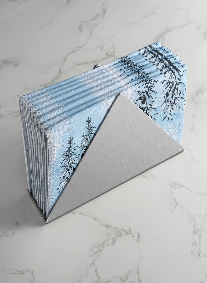 Lidwot Silver Stainless Steel304# Napkin Holder for Table,Metal Standing Tissue Dispenser Organizer for Kitchen Dining Table,Cocktail Picnic Bar Napkins Holder,Upright Metal Napkin Dispenser.1 Piece - Image 2