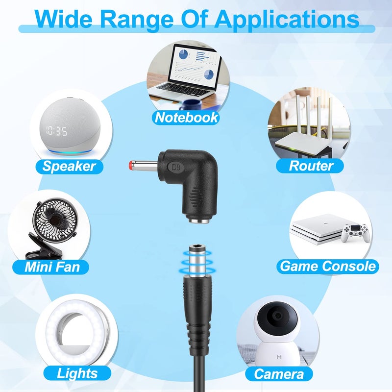 FARSENSE USB C to DC Adapter,Barrel PD Trigger Cable(3.3ft) with 10 Connector Tips,USB to DC Power Cable can Switch Voltage by Pressing The Key,Support LED Display Voltage - Image 3