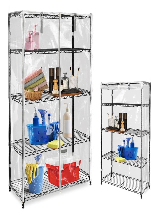 SoloToo Heavy-Duty Waterproof Wire Shelf Cover, Garage Storage Shelving Protector, Universal Fit 48 x 24 x 72 Inch Rack Covers with 1" Tolerance (Clear) - Image 1