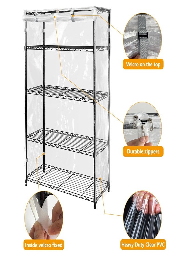 SoloToo Heavy-Duty Waterproof Wire Shelf Cover, Garage Storage Shelving Protector, Universal Fit 48 x 24 x 72 Inch Rack Covers with 1" Tolerance (Clear) - Image 3