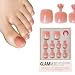 Glamnetic Press On Toenails Sheer Peach Natural Peach SemiTransparent Fake Toe Nails with a Glossy Finish 16 Sizes 32 Toe Nail Kit with Glue - Image 2