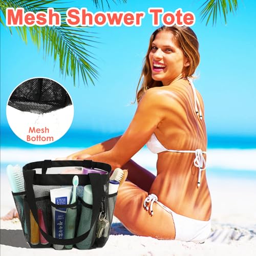 Fammart Mesh Shower Caddy Portable for College Dorm Room Essentials, 8-Pocket Large Shower Basket Tote Bag with 2 Handles for Toiletry, Bathroom, Beach, Camp, Gym - Image 5