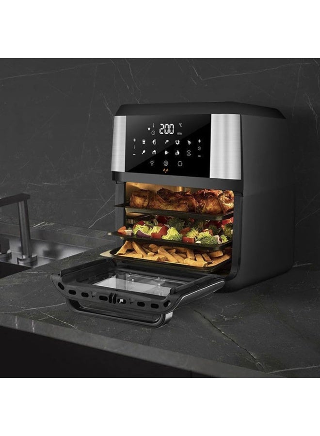 7MD Power Air Fryer Oven, 12L Large Capacity, 1700W Rapid Hot Air Circulation, Oil Free Healthy Cooking, Multi-Function Digital Air Fryer for Baking, Grilling, Roasting and Frying - Image 2