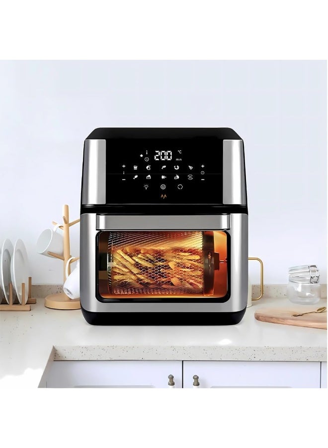 7MD Power Air Fryer Oven, 12L Large Capacity, 1700W Rapid Hot Air Circulation, Oil Free Healthy Cooking, Multi-Function Digital Air Fryer for Baking, Grilling, Roasting and Frying - Image 3