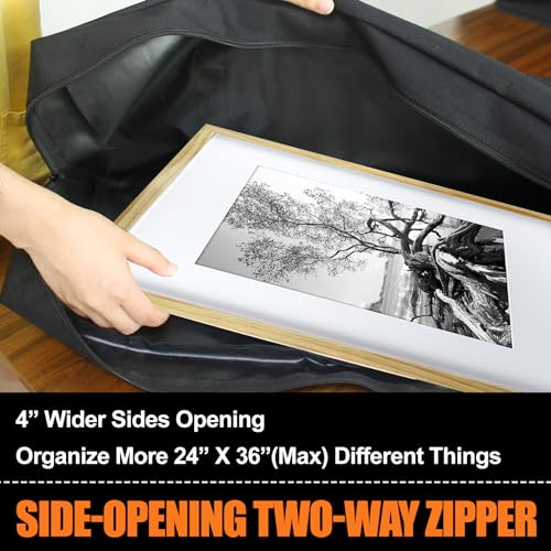 Cupohus 25" x 37" Lightweight Art Portfolio Bag (Edition 2.0) with Outer Pockets and Handle, Student Carry Transport Storage Bag for 24" x 36" Artworks - Image 2