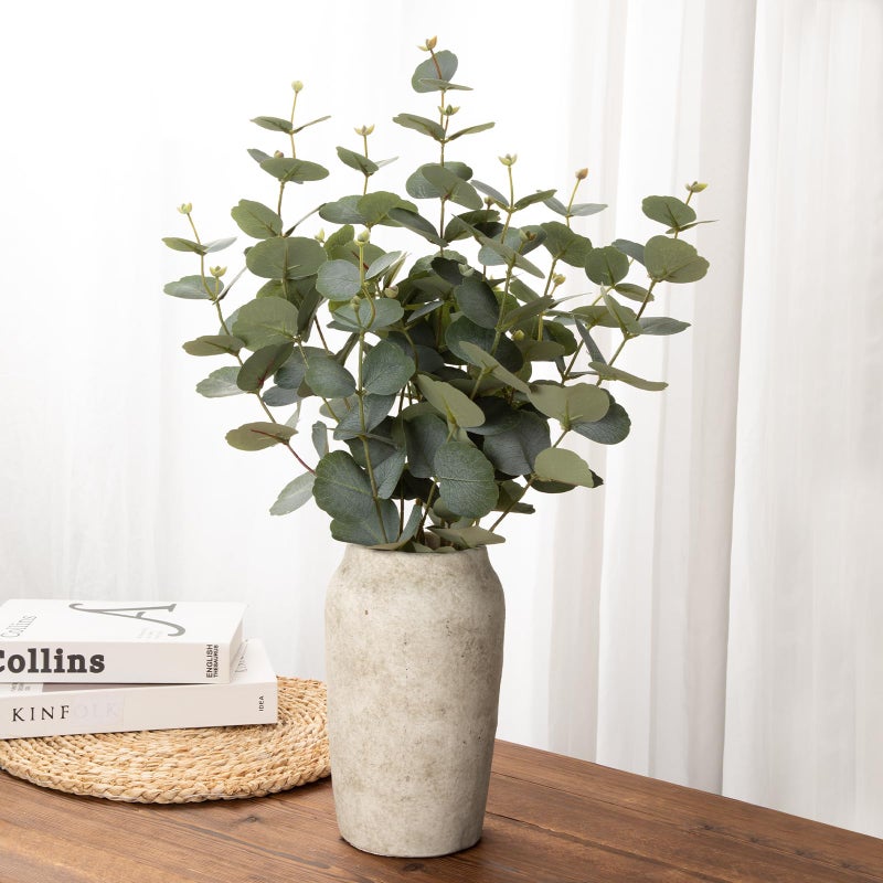 Briful Rustic Vintage Ceramic Vase, 9.06'' Farmhouse Table Decor with Wide Mouth, Large Decorative Vases for Home Decor, Living Room, Entryway & Shelf Styling, Beige - Image 5