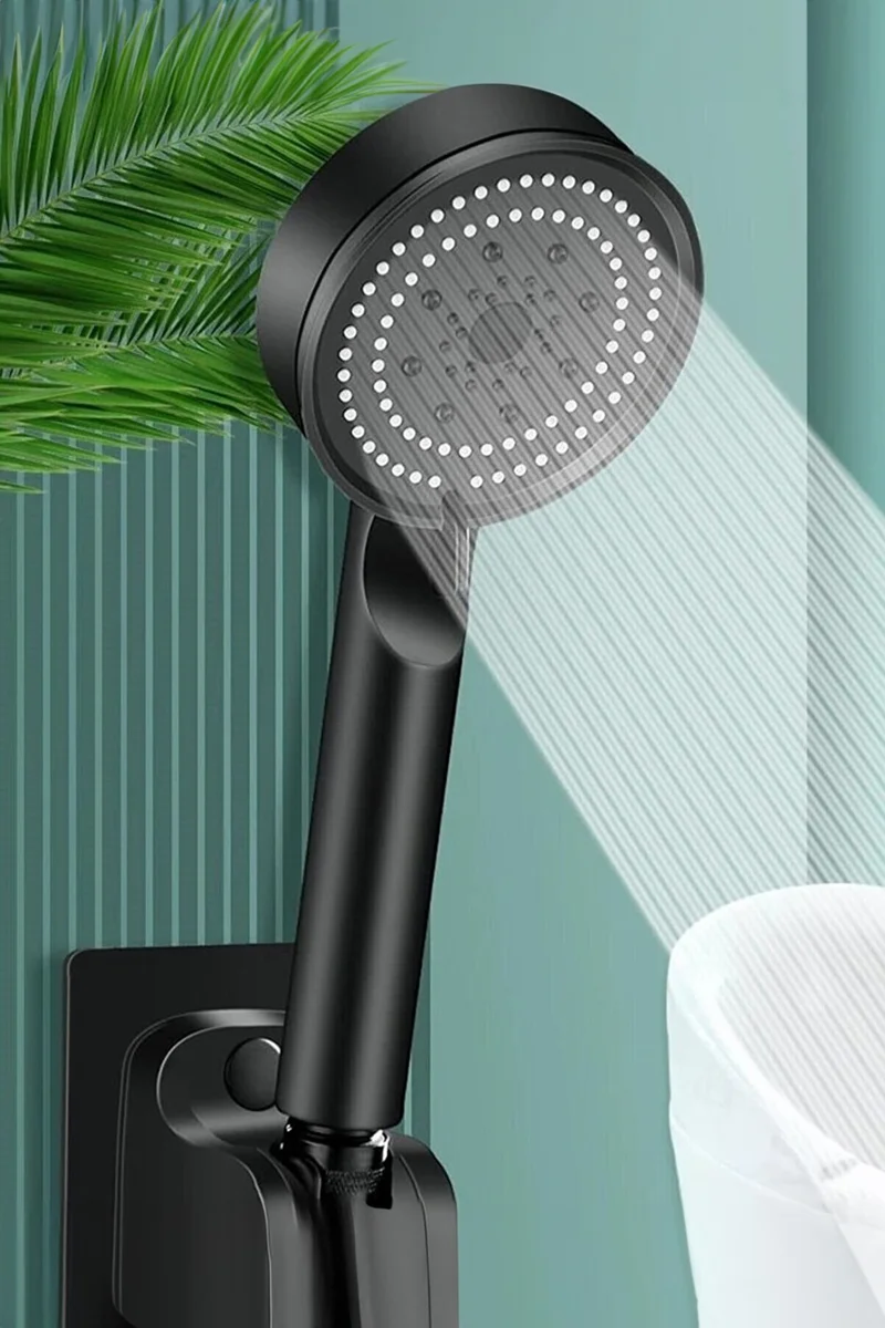 Mobee Bathroom Shower Set with Turbo Fan, 5 Functions, Economical Shower Head, Shower Hose 150 cm and Joint