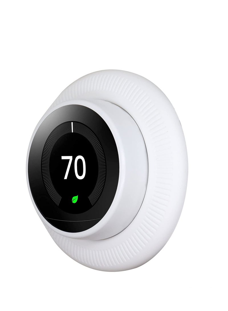 SYOSI Silicone Wall Plate Cover for Google Nest Learning Thermostat 1st/2nd/3rd Bracket Mount | Easy Installation | Fingerprint Resistant | Elegant Design (White) - Image 1