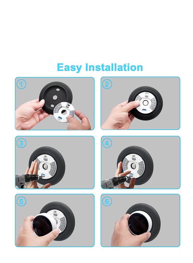 SYOSI Silicone Wall Plate Cover for Google Nest Learning Thermostat 1st/2nd/3rd Bracket Mount | Easy Installation | Fingerprint Resistant | Elegant Design (White) - Image 4