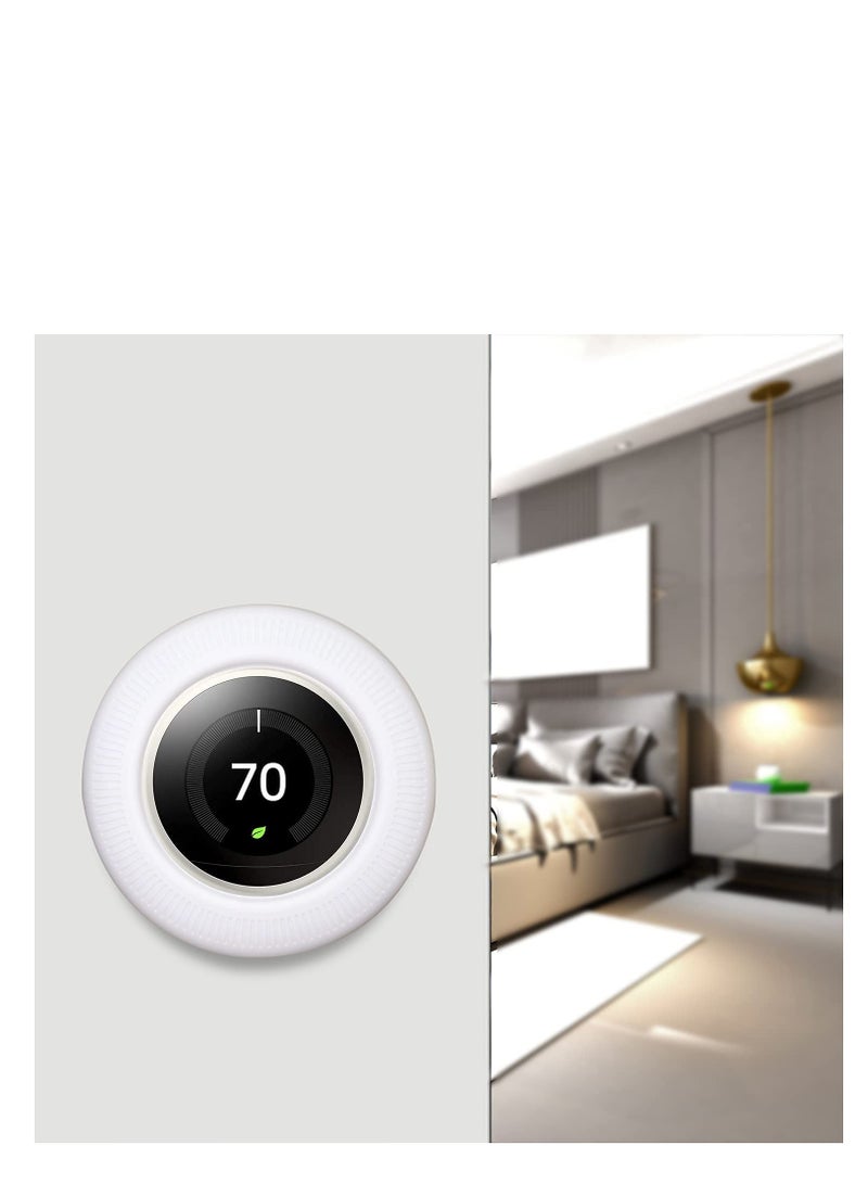 SYOSI Silicone Wall Plate Cover for Google Nest Learning Thermostat 1st/2nd/3rd Bracket Mount | Easy Installation | Fingerprint Resistant | Elegant Design (White) - Image 5