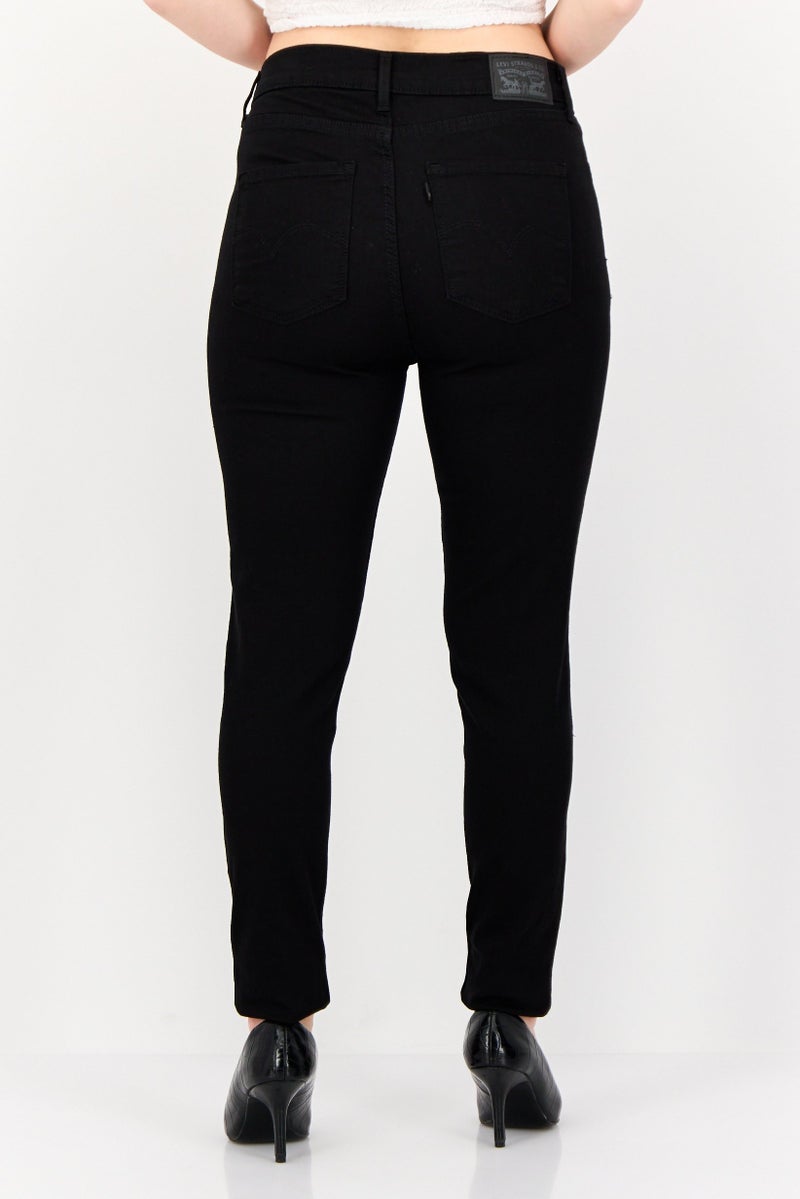 Levi's Women Super Skinny Fit Solid Stretchable Denim Jeans, Black  - Image 3