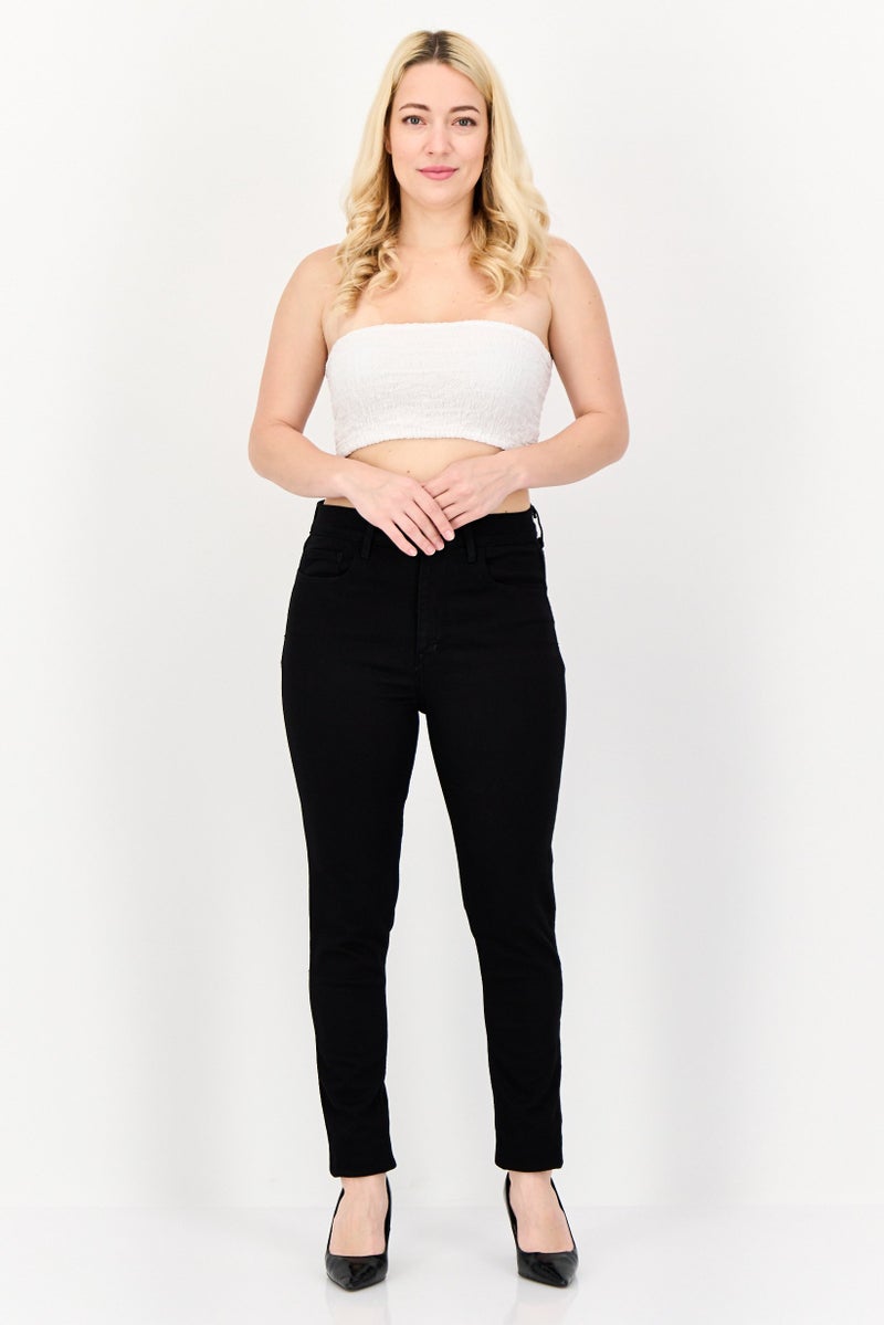 Levi's Women Super Skinny Fit Solid Stretchable Denim Jeans, Black  - Image 4