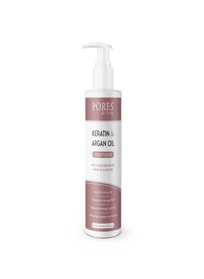 PORES Be Pure Keratin & Argan Shampoo (250 mL) & Conditioner (250 mL) Combo With Hair Serum (100 mL) For Straight Shiny Hair | Nourishes Dry Hair & Controls Frizz For Men & Women | No Sulphate Paraben - Image 3