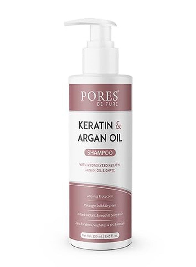 PORES Be Pure Keratin & Argan Shampoo (250 mL) & Conditioner (250 mL) Combo With Hair Serum (100 mL) For Straight Shiny Hair | Nourishes Dry Hair & Controls Frizz For Men & Women | No Sulphate Paraben - Image 2