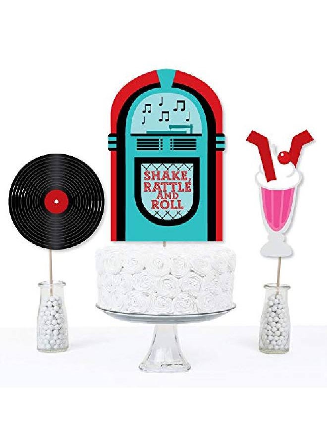 Big Dot of Happiness 50'S Sock Hop 1950S Rock N Roll Party Centerpiece Sticks Table Toppers Set Of 15  - Image 3