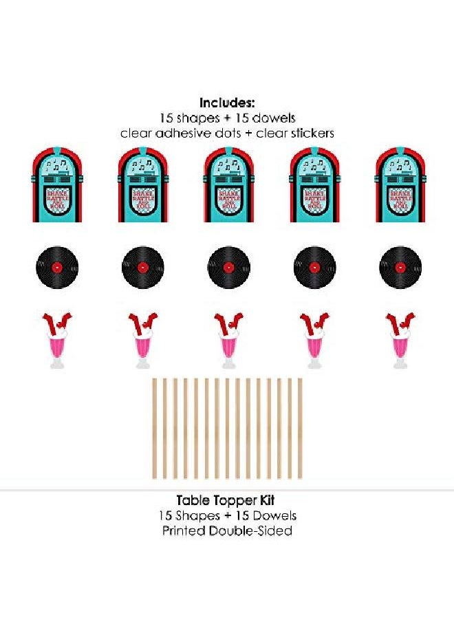 Big Dot of Happiness 50'S Sock Hop 1950S Rock N Roll Party Centerpiece Sticks Table Toppers Set Of 15  - Image 5