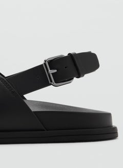 Mango Man Leather Crossed Strap Sandal  - Image 3