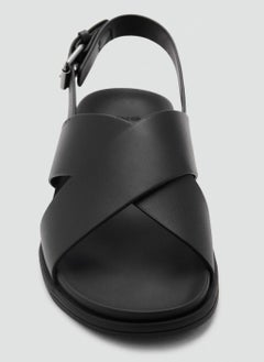 Mango Man Leather Crossed Strap Sandal  - Image 4