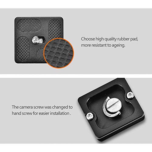 Serounder Quick Release Plate, PU40 Universal Tripod Arca Plate with 1/4inch Screw Mount 50mm Quick Release Clamp Mount Adapter Arca Swiss Standard for Monopod Tripod Ball Head SLR Camera - Image 5