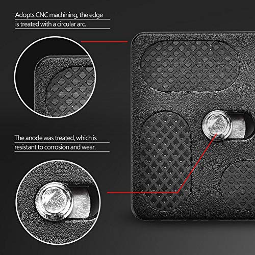 Serounder Quick Release Plate, PU40 Universal Tripod Arca Plate with 1/4inch Screw Mount 50mm Quick Release Clamp Mount Adapter Arca Swiss Standard for Monopod Tripod Ball Head SLR Camera - Image 3