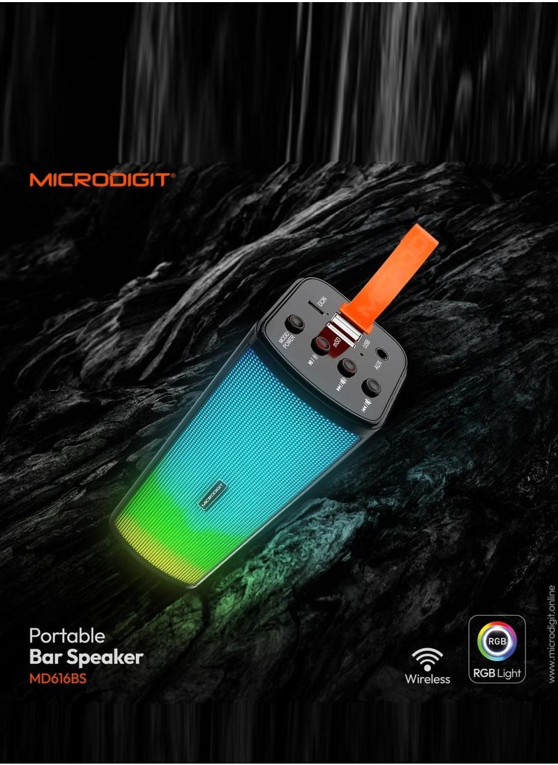 Microdigit - Premium Portable Bluetooth Sound Bar Speaker with Extra Ordinary Immersive Sound Quality - Image 1