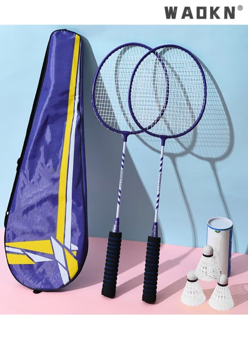 WAOKN Badminton Racket Set, Lightweight Professional Badminton Racket Set for Badminton Racquets Badminton Rackets Set, Lightweight Badminton Rackets Professional Set with 3 Nylon Ball, 1 Badminton Bag - Image 1