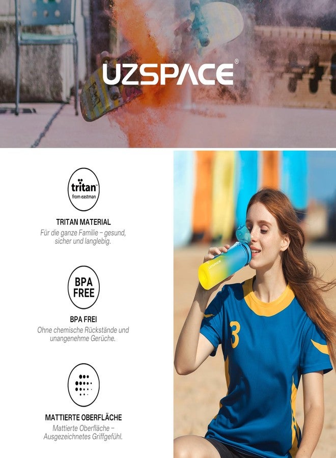 UZSPACE 32 OZ water bottles , Leak Proof BPA Free Tritan Plastic Reusable Water Bottle for Travel Gym Fitness Running Sports School (Blue&Yellow ,32OZ) - Image 5