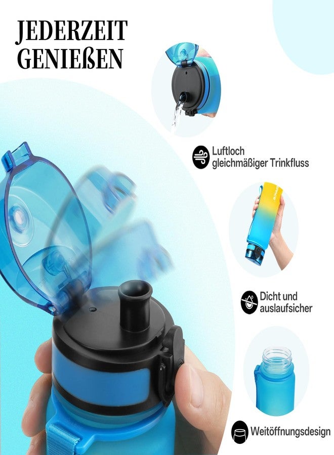 UZSPACE 32 OZ water bottles , Leak Proof BPA Free Tritan Plastic Reusable Water Bottle for Travel Gym Fitness Running Sports School (Blue&Yellow ,32OZ) - Image 4