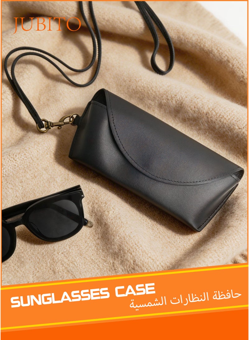 JUBITO sunglasses case, simple lanyard-style sunglasses bag, black soft sunglasses storage bag, suitable for both women and men - Image 1