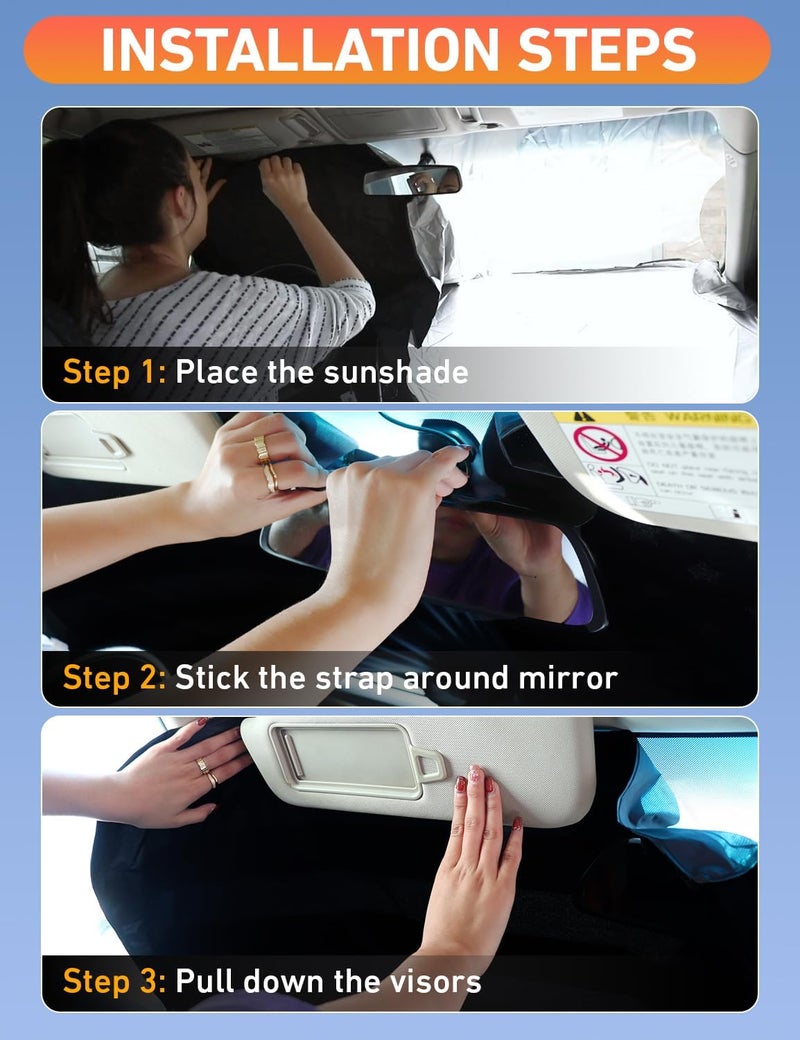 Windshield Sunshade for Lincoln Nautilus (2019-2023) - UV Heat Blocker & Protector - Image 5