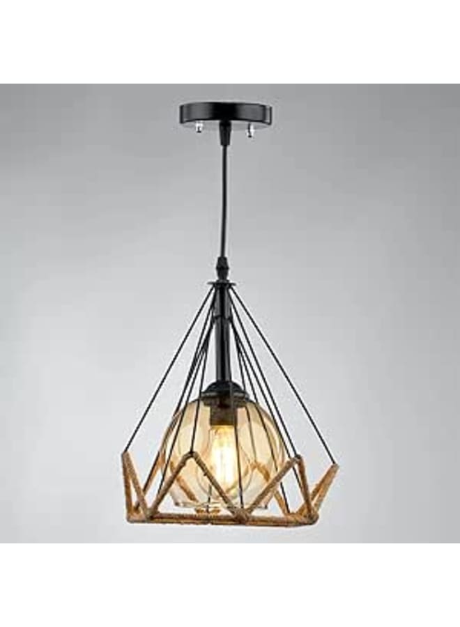 El Rawda Lighting Diamond black rope pendant r1009