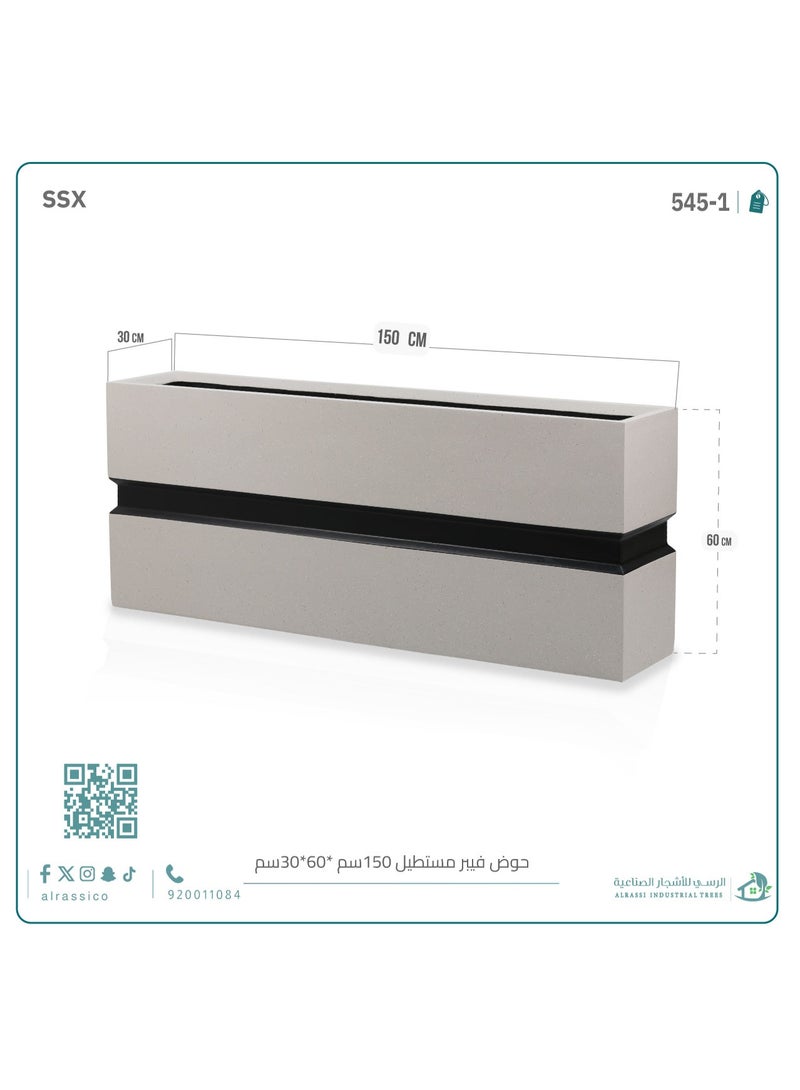 Alrassi Rectangular Fiber Pot 150 cm - Image 1
