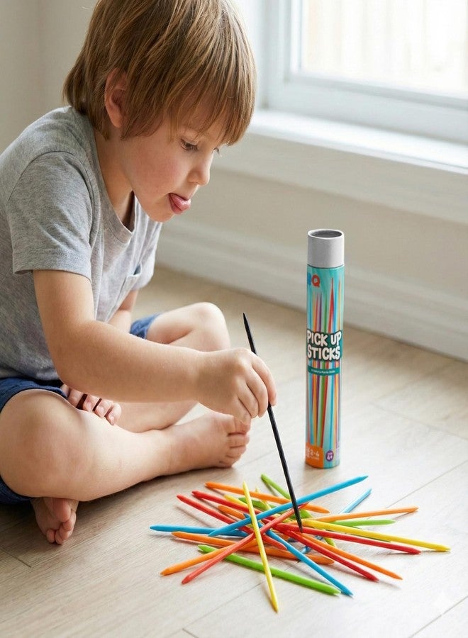 Point Games Pick Up Sticks Tube, Classic Game with 30 Bright Plastic Neon Pcs and a Storage Cylinder, Great for Any Gathering and Travel, Recommended Ages 3+ - Image 4