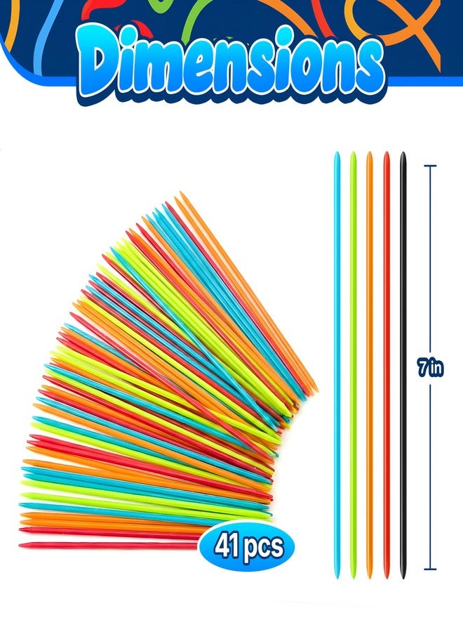 Point Games Pick Up Sticks Tube, Classic Game with 30 Bright Plastic Neon Pcs and a Storage Cylinder, Great for Any Gathering and Travel, Recommended Ages 3+ - Image 3