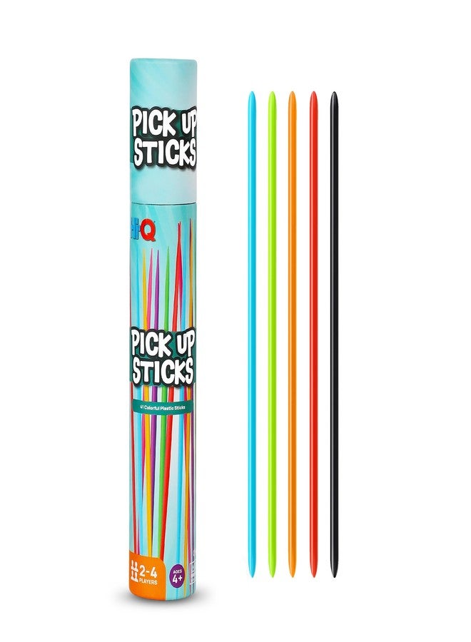 Point Games Pick Up Sticks Tube, Classic Game with 30 Bright Plastic Neon Pcs and a Storage Cylinder, Great for Any Gathering and Travel, Recommended Ages 3+ - Image 1