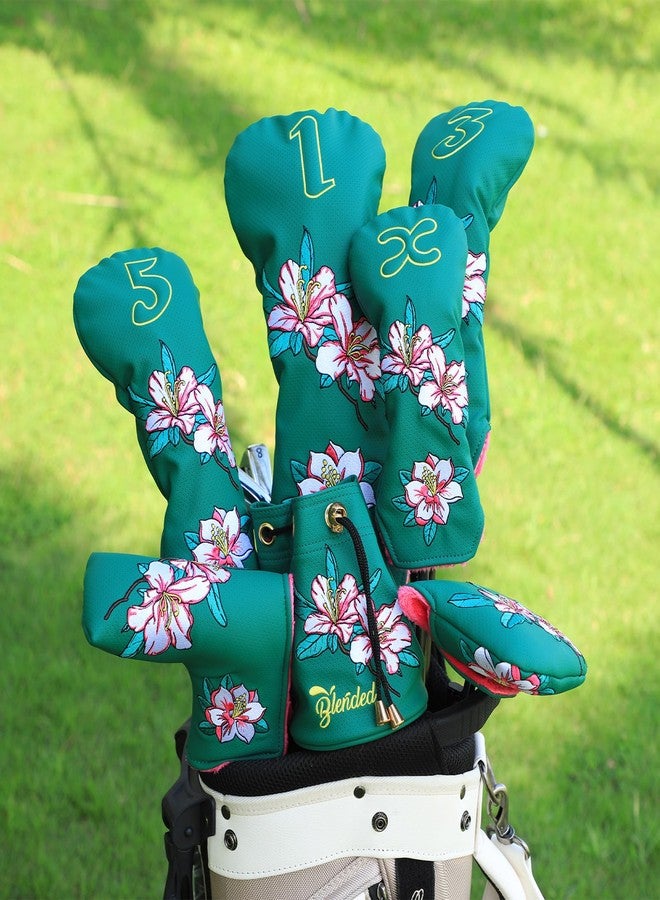 BAIRBRE Golf Club Covers Azalea Embroidery Driver Cover Fariway Wood Headcover Hybrid Cover Leather Golf Headcovers for Most Brand (for 5 Fariway Wood) - Image 4