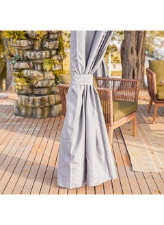 DANUBE HOME Amna Metal Pergola Gazebo Steel Frame With Polyester Roof Square Shape Tent Garden Patio Canopy Modern Outdoor Furniture - Grey  - Image 1