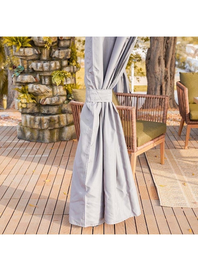 DANUBE HOME Amna Metal Pergola Gazebo Steel Frame With Polyester Roof Square Shape Tent Garden Patio Canopy Modern Outdoor Furniture - Grey  - Image 1