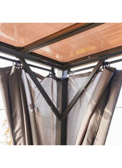 DANUBE HOME Amna Metal Pergola Gazebo Steel Frame With Polyester Roof Square Shape Tent Garden Patio Canopy Modern Outdoor Furniture - Grey  - Image 3