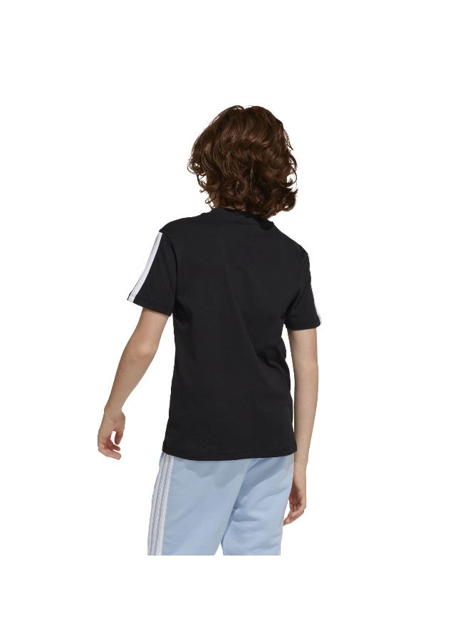 Adidas J 3S Tee 160 Black Training T-Shirts For Junior 7-8Y - Image 3